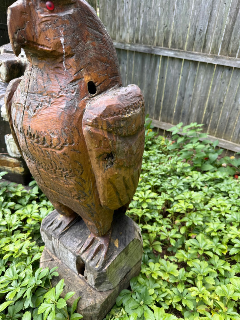 Carved Wooden Eagle Sculpture - image 3 of 3