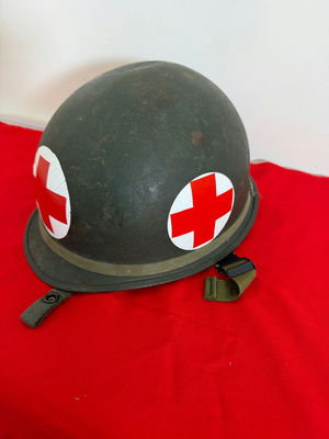 WW11 Military Medic Helmet - Image 1 of 3