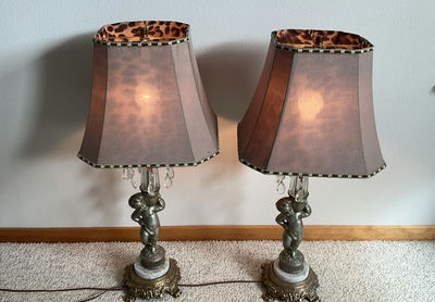 Two Table Cherub lamps x 2 - Image 1 of 5