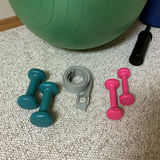 Fitness Equipment Set with Stability Ball, Mats, Foam Roller, Dumbbells, and Strap - thumbnail 2 of 3