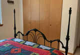 Queen Rod Iron Metal Bed Frame, Mattress/box Spring with Quilt and Pillows - thumbnail 4 of 11