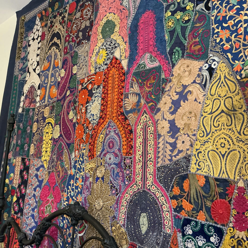 Embroidered Patchwork Fabric Tapestry - image 4 of 5