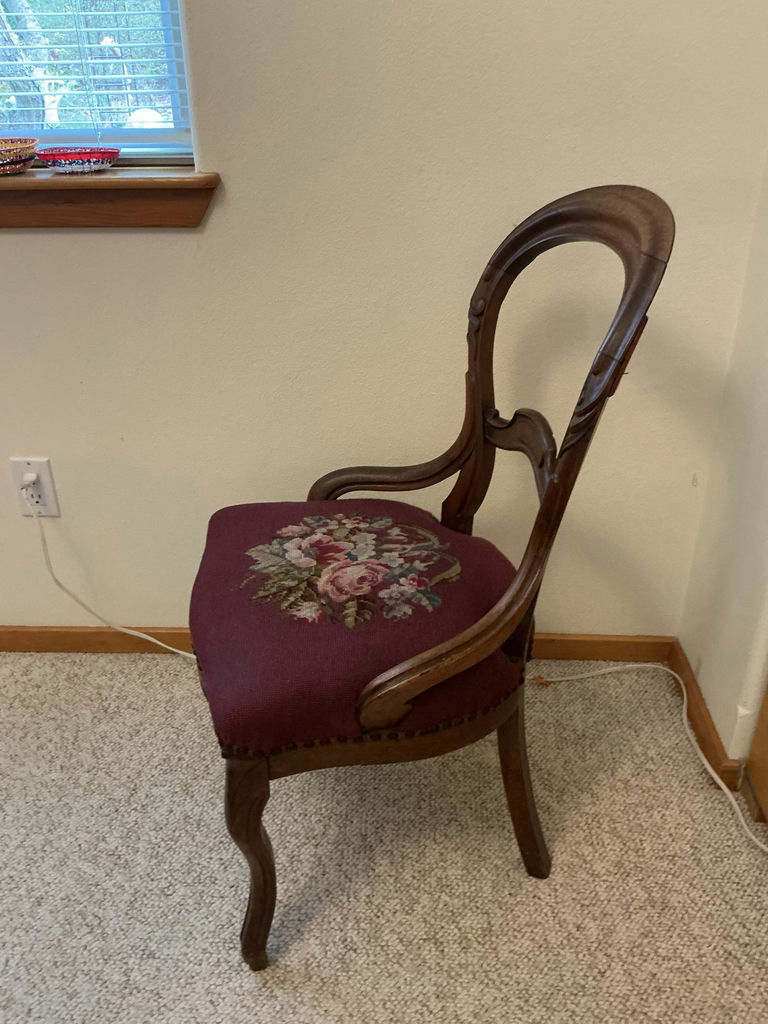 Victorian Chair with needlepoint Seat - image 2 of 5