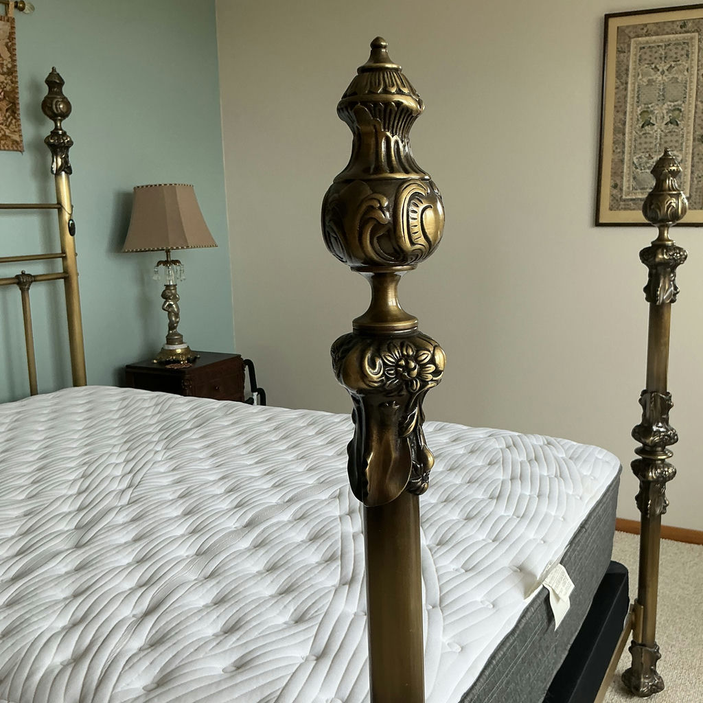 Queen Decorative Metal Bed Frame with Beauty Rest Mattress - image 3 of 6