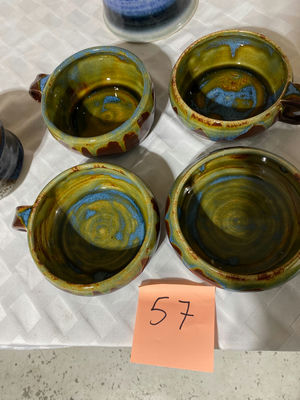 Glazed Ceramic Dishes , Milk Glass - Image 1 of 8