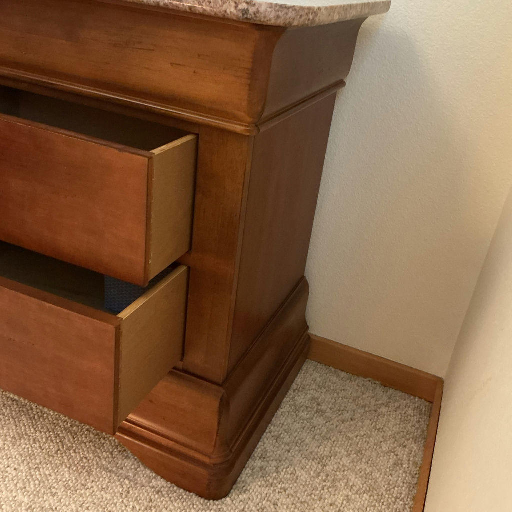 Two Wooden Nightstands with Marble Tops - image 5 of 5