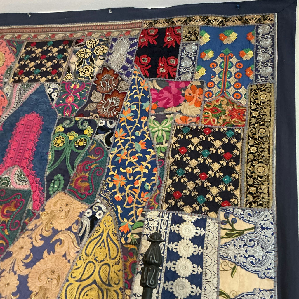 Embroidered Patchwork Fabric Tapestry - image 2 of 5