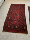 Two Vintage Persian Red Area Rugs - thumbnail 2 of 9