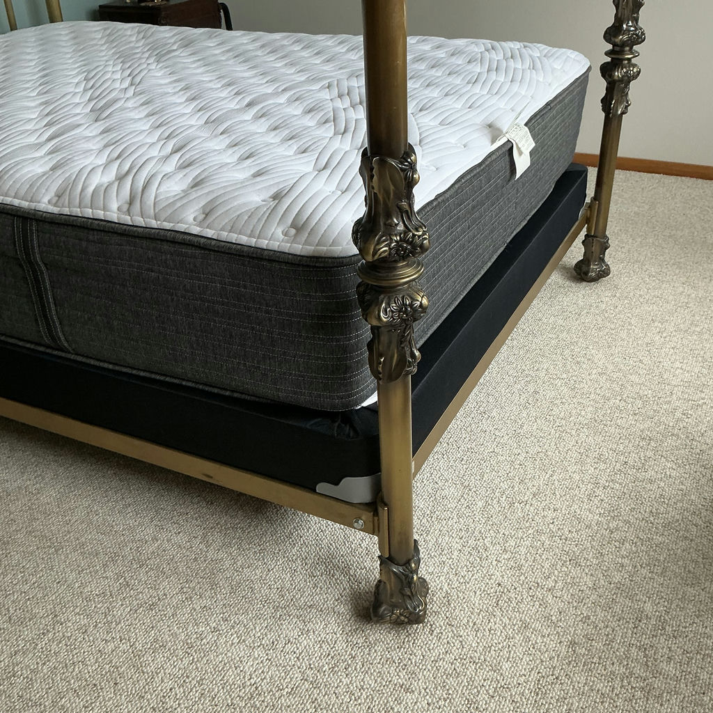 Queen Decorative Metal Bed Frame with Beauty Rest Mattress - image 4 of 6