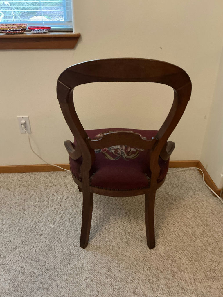Victorian Chair with needlepoint Seat - image 3 of 5