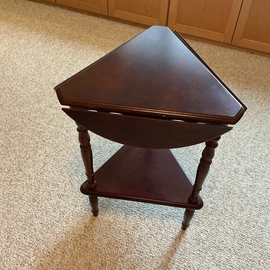 Wooden Drop-Leaf Corner Table - image 2 of 3
