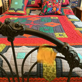 Queen Rod Iron Metal Bed Frame, Mattress/box Spring with Quilt and Pillows - thumbnail 2 of 11