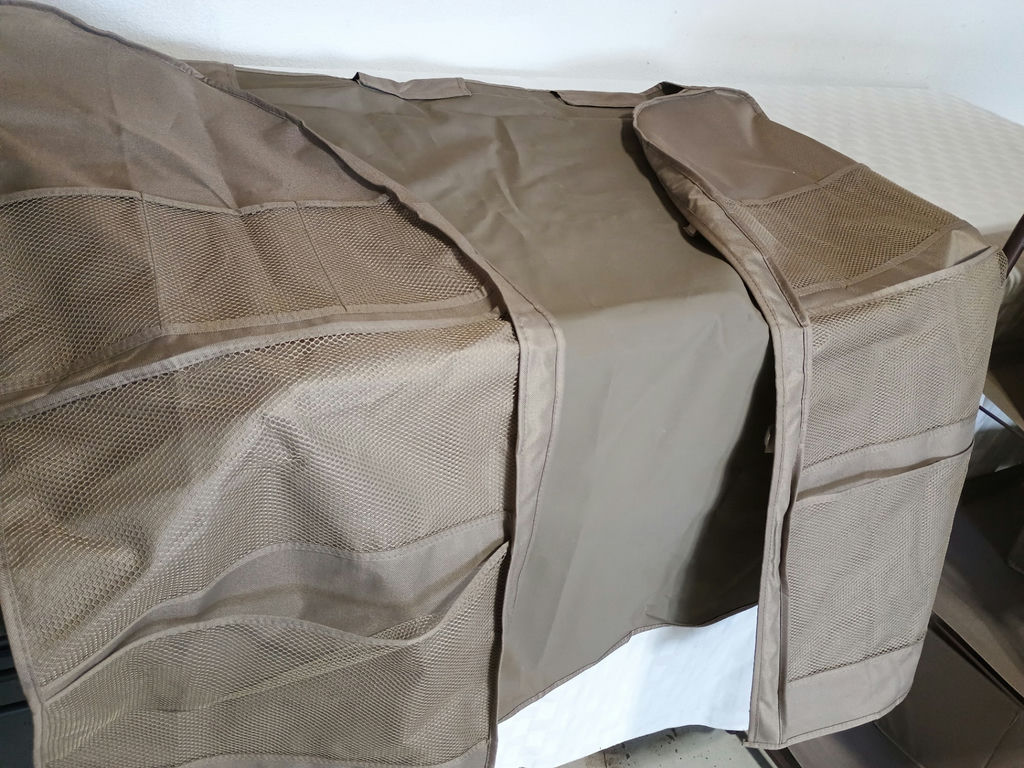 Metal framed storage rack with fabric bins - image 2 of 4