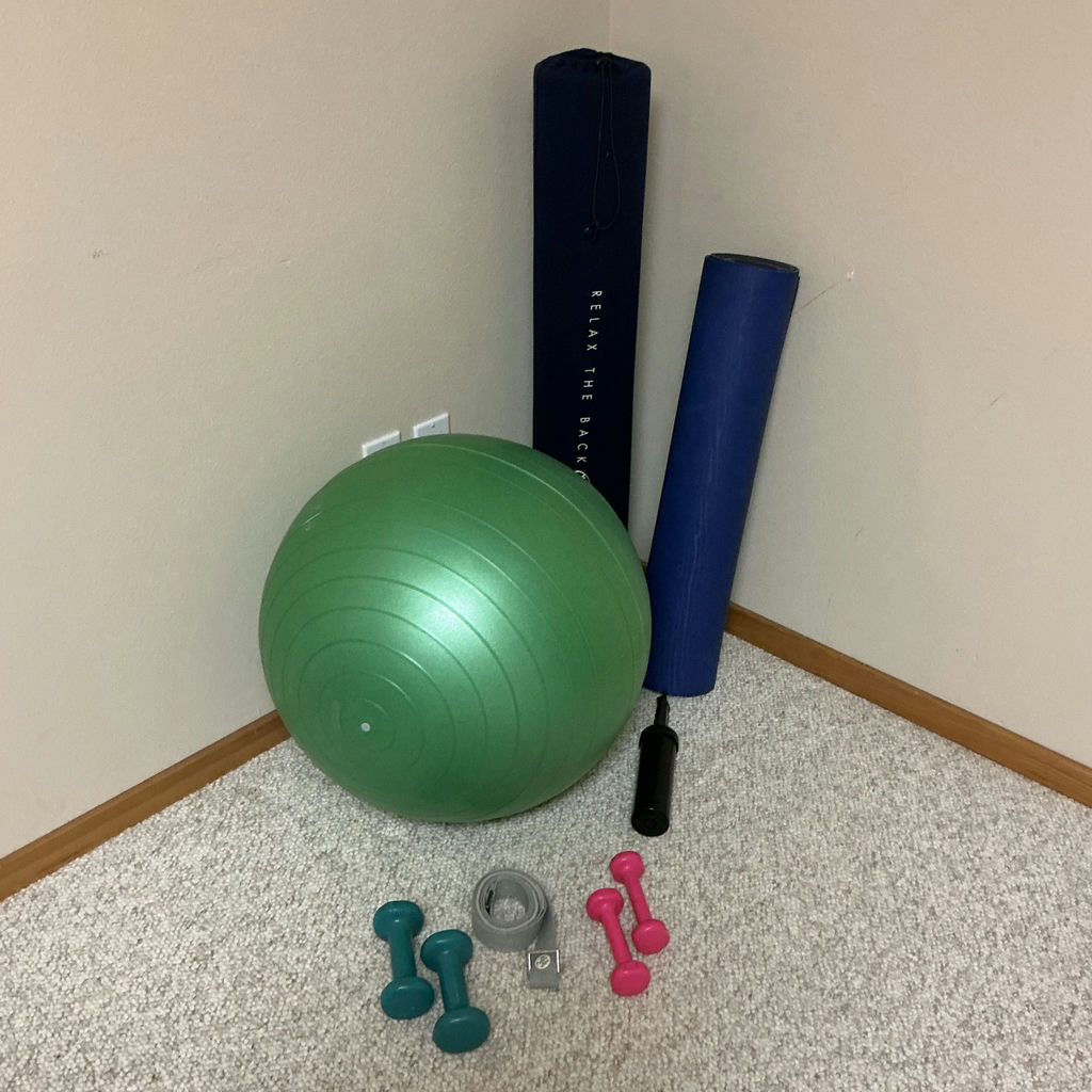 Fitness Equipment Set with Stability Ball, Mats, Foam Roller, Dumbbells, and Strap - image 1 of 3