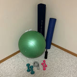 Fitness Equipment Set with Stability Ball, Mats, Foam Roller, Dumbbells, and Strap - thumbnail 1 of 3