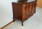 Vintage Flame Mahogany Louis XV long dresser w/mirror. - thumbnail 2 of 8