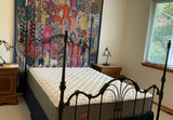 Queen Rod Iron Metal Bed Frame, Mattress/box Spring with Quilt and Pillows - thumbnail 7 of 11