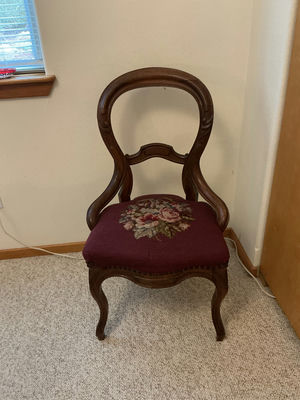 Victorian Chair with needlepoint Seat - Image 1 of 5