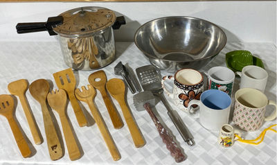 Kitchen Ware, Assorted Kitchen Tools and Mugs - Image 1 of 8