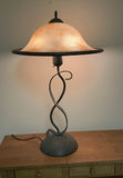 Wooden Console Table with Three Drawers, Shelves, and a Metal Table Lamp - thumbnail 5 of 7