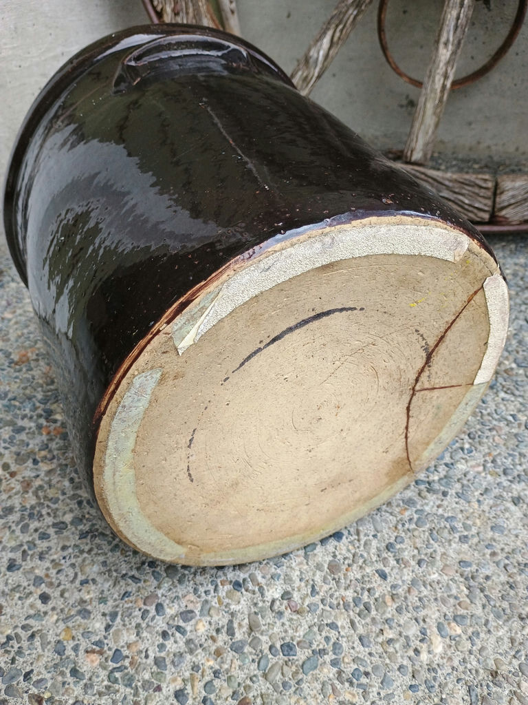 Brown ceramic crock - image 3 of 3