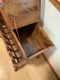 Table Lamp, VTG Wooden Magazine Table, and Wicker Wastebasket - thumbnail 8 of 8