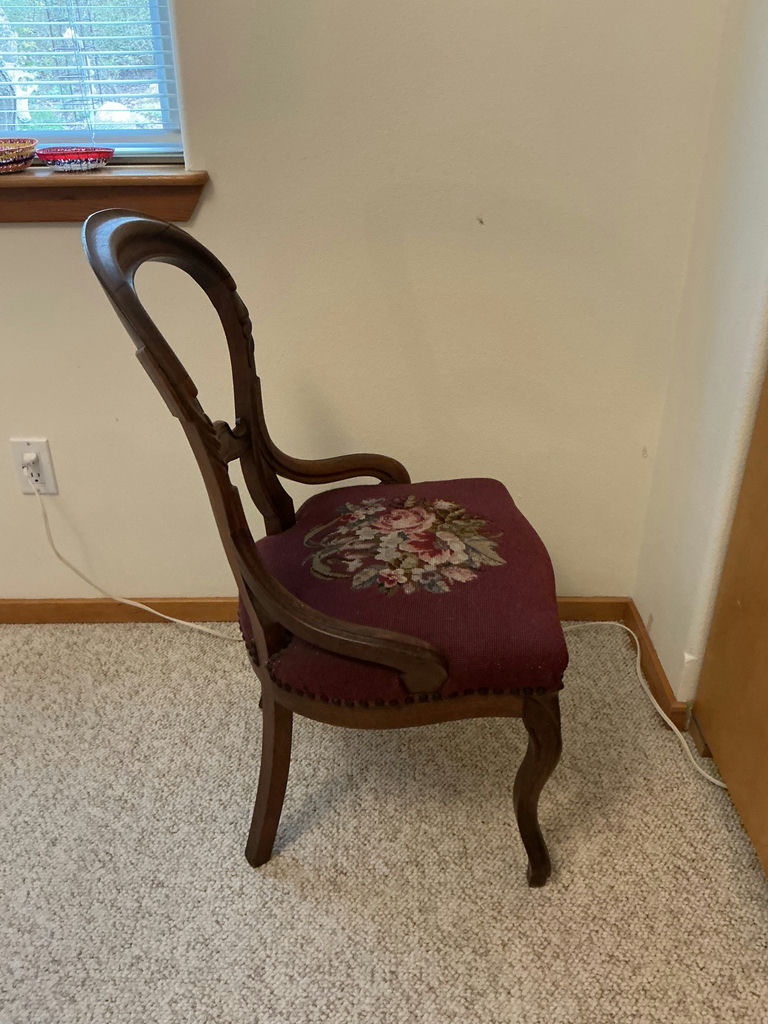 Victorian Chair with needlepoint Seat - image 4 of 5