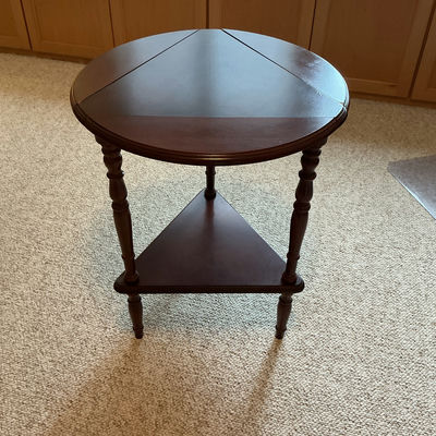 Wooden Drop-Leaf Corner Table - Image 1 of 3