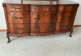 Vintage Flame Mahogany Louis XV long dresser w/mirror. - thumbnail 1 of 8