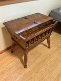 Table Lamp, VTG Wooden Magazine Table, and Wicker Wastebasket - thumbnail 6 of 8