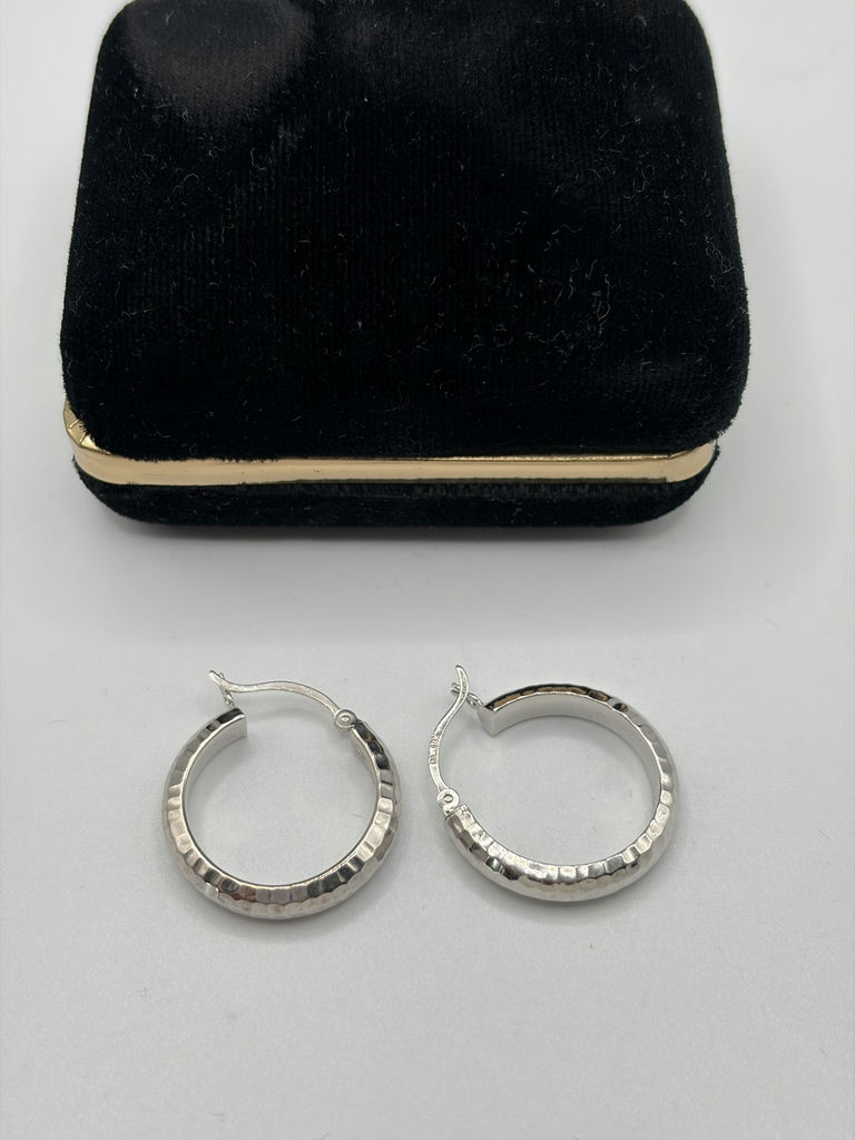 14k White Gold Hoop Earrings - image 1 of 6