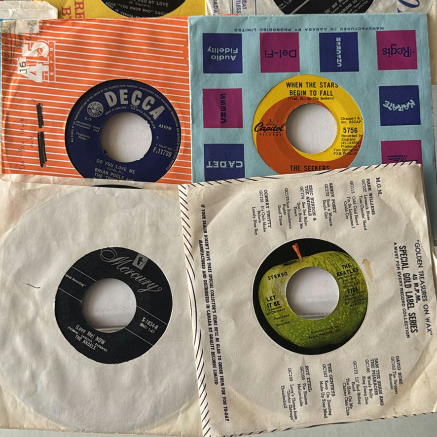 Large Assortment Of 45’s Records In case - image 2 of 32