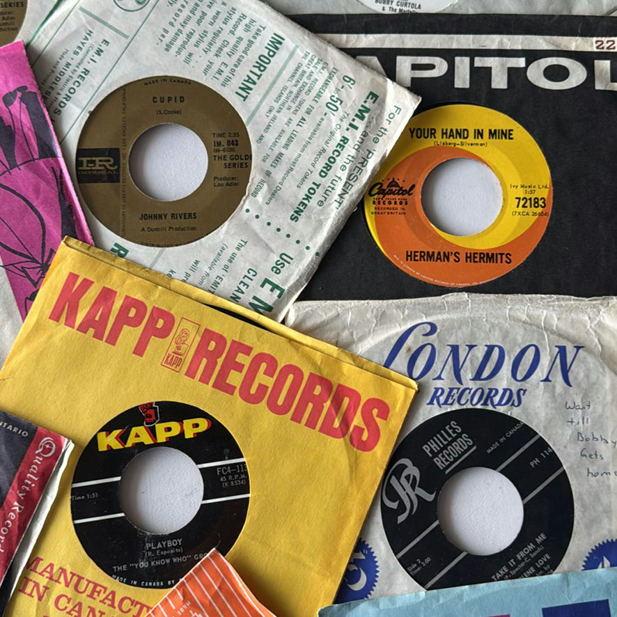 Large Assortment Of 45’s Records In case - image 21 of 32