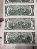 Uncut Sheet of 32 US $2 Two-Dollar Bills - Series 1995 Federal Reserve Notes - Uncirculated - thumbnail 18 of 28