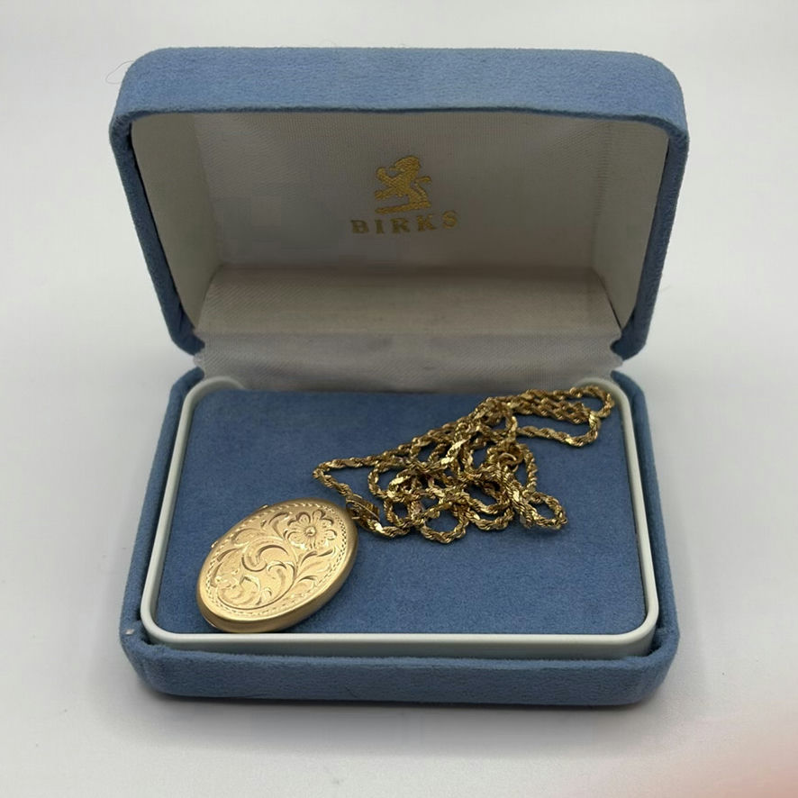 14k Gold Necklace With Gold Locket - image 1 of 10