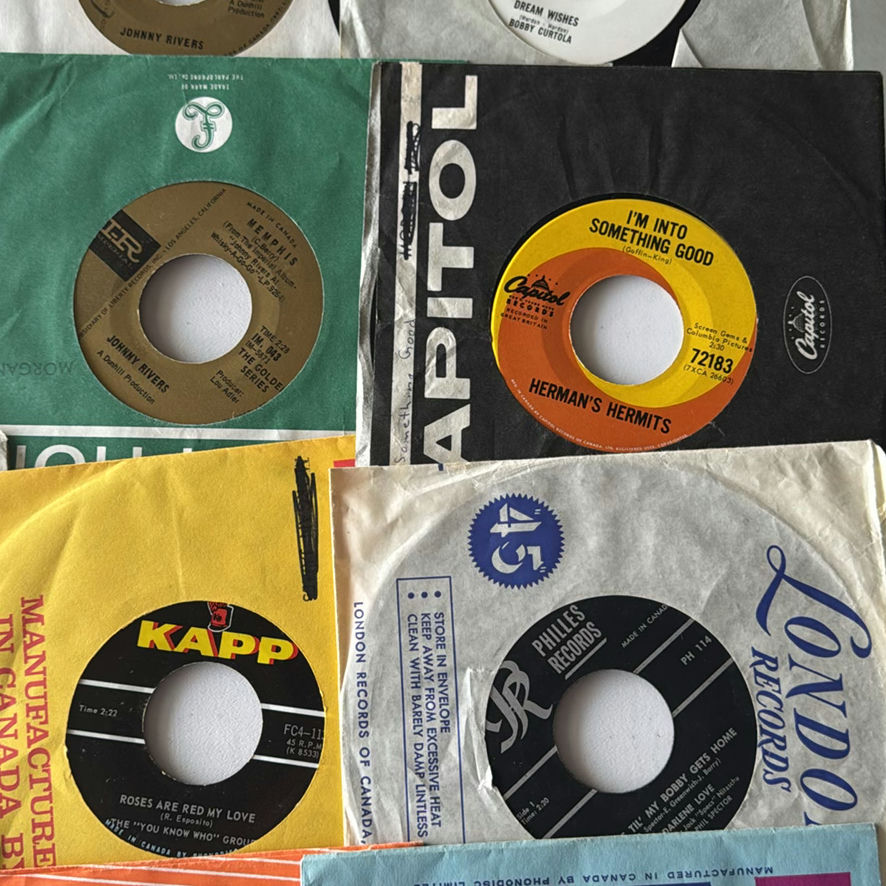 Large Assortment Of 45’s Records In case - image 9 of 32