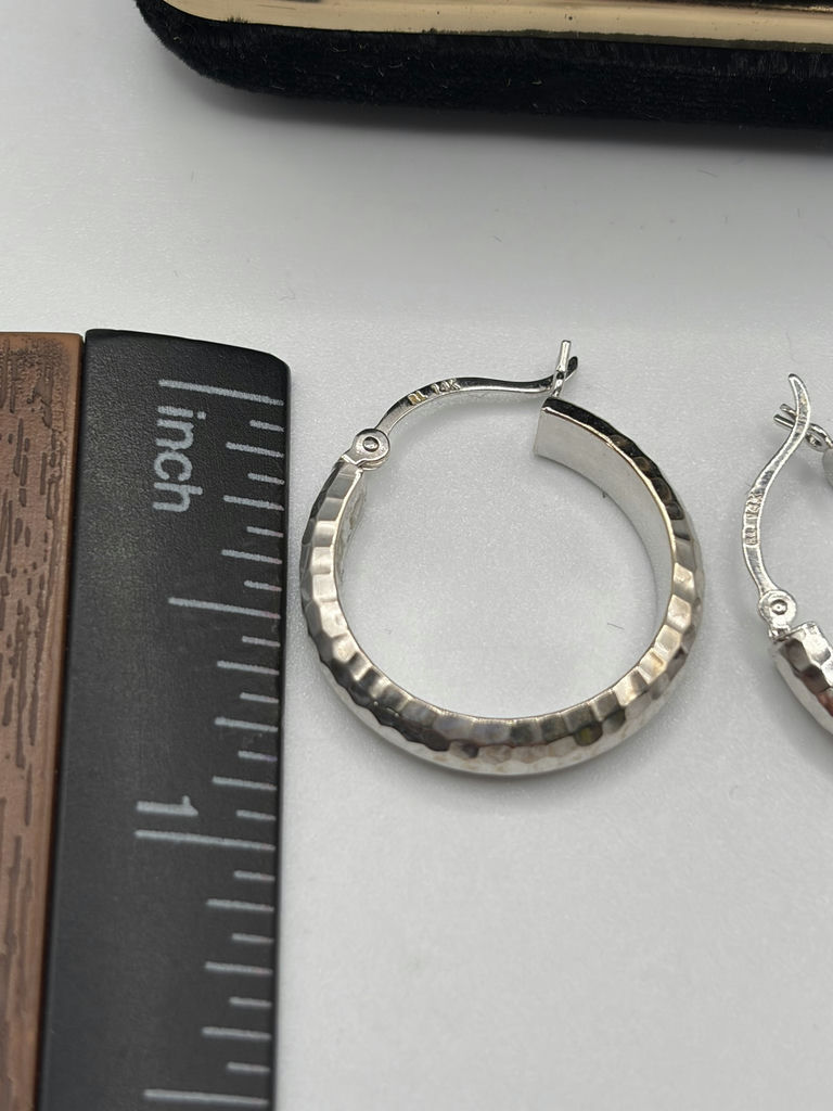 14k White Gold Hoop Earrings - image 5 of 6