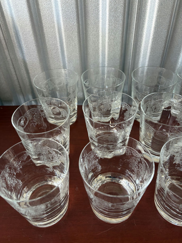 Vintage Thistle Bohemia Crystal Drinking Glasses - image 4 of 9