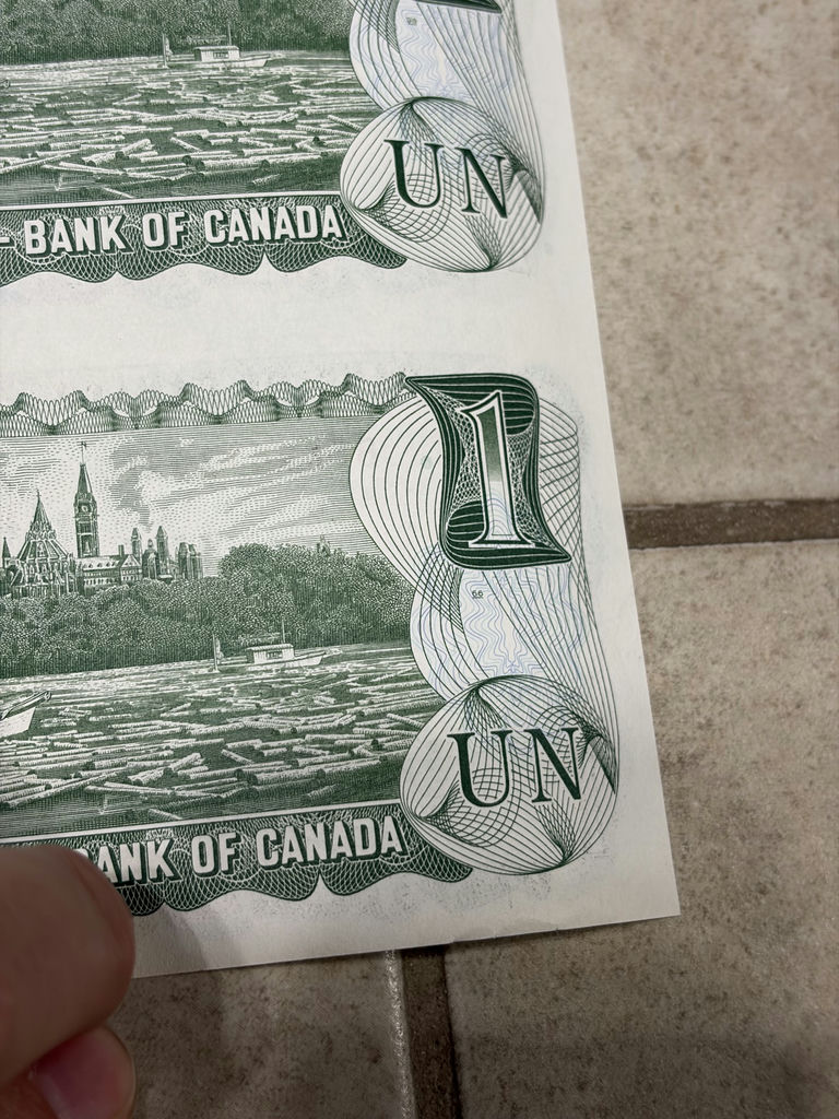 1973 Bank of Canada $1 Uncut Sheet of 40 Notes - BFK Prefix - AU/XF - image 30 of 30