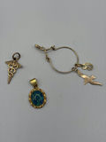 14k Gold Charms On Pendant And Black Opal Pendant - thumbnail 2 of 9