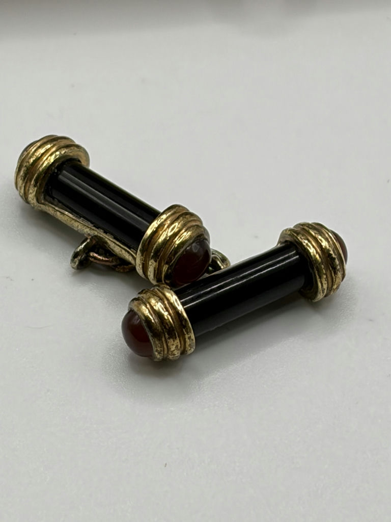 Vintage Silver And Onyx Cufflinks Links Of London - image 2 of 5