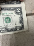 Uncut Sheet of 32 US $2 Two-Dollar Bills - Series 1995 Federal Reserve Notes - Uncirculated - thumbnail 12 of 28