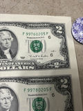 Uncut Sheet of 32 US $2 Two-Dollar Bills - Series 1995 Federal Reserve Notes - Uncirculated - thumbnail 15 of 28