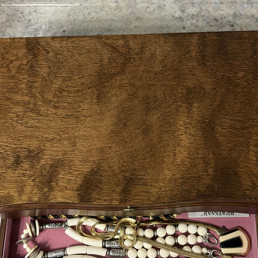 Wooden Jewelry Box With Jewelry - image 2 of 16
