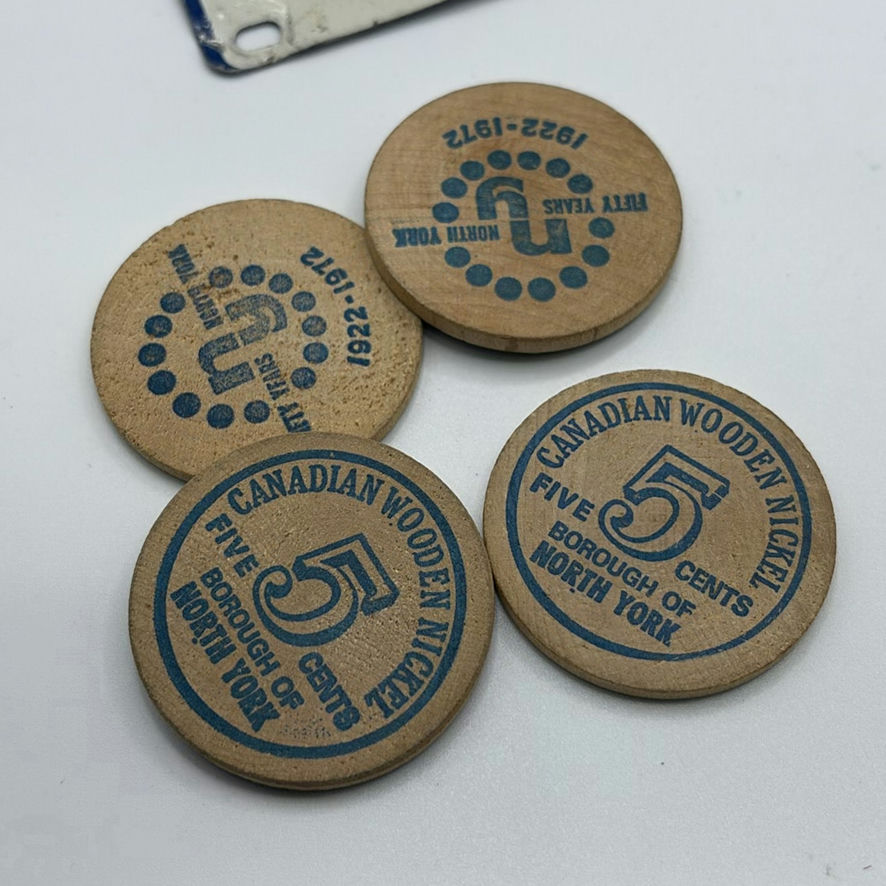 Vintage Cereal License Plate Stickers And Wooden Coins - image 2 of 8