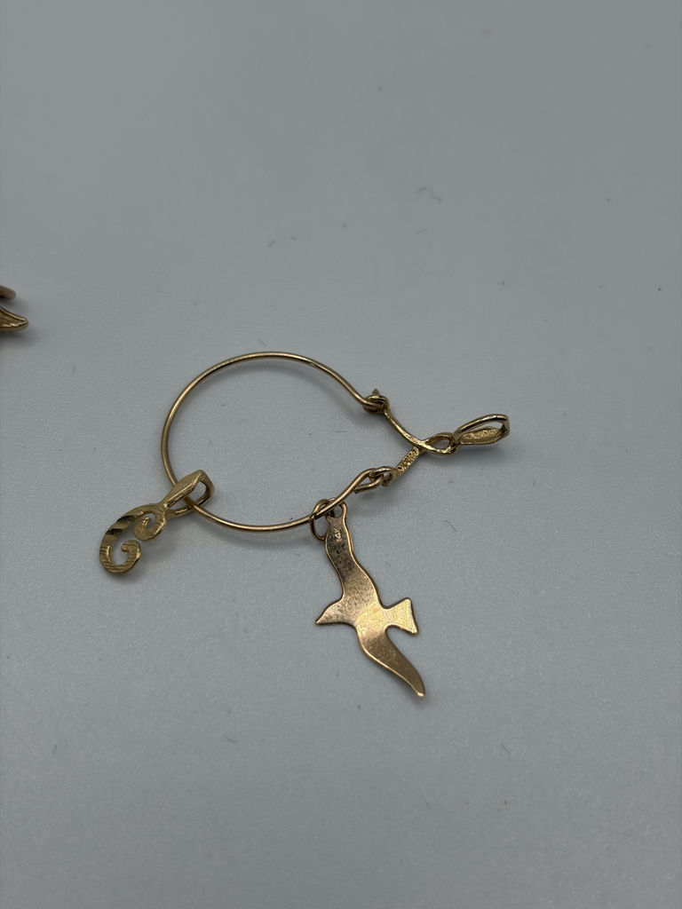 14k Gold Charms On Pendant And Black Opal Pendant - image 5 of 9