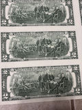 Uncut Sheet of 32 US $2 Two-Dollar Bills - Series 1995 Federal Reserve Notes - Uncirculated - thumbnail 21 of 28