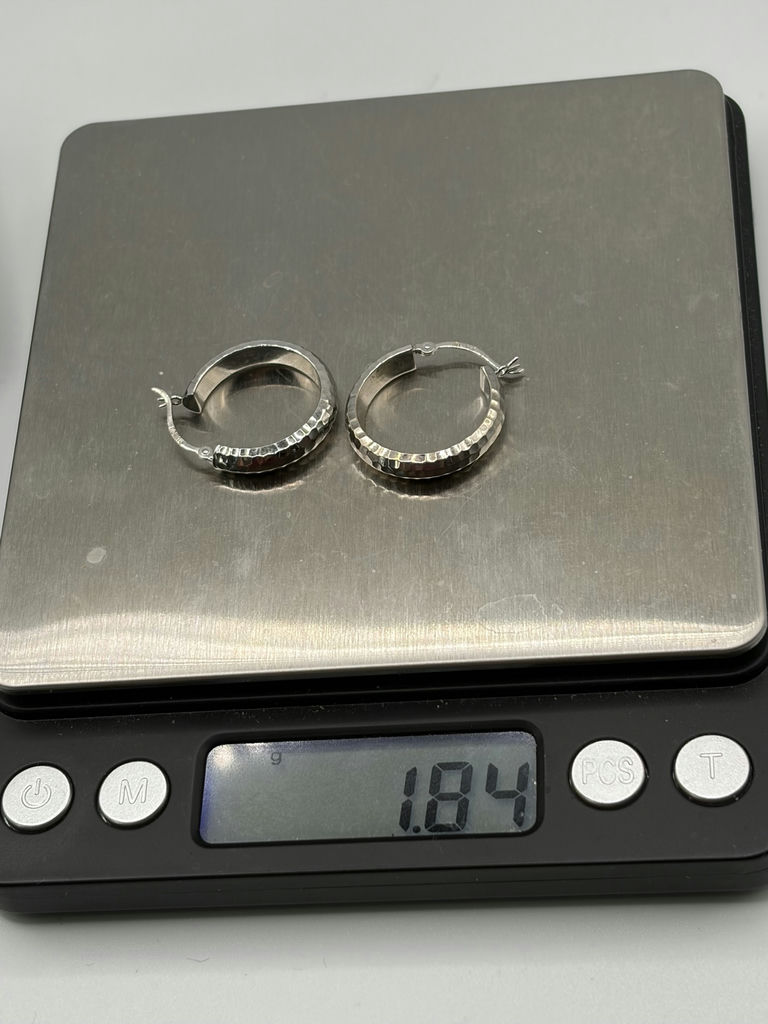 14k White Gold Hoop Earrings - image 6 of 6