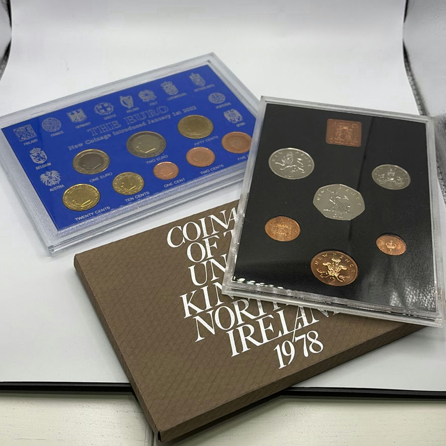 Euro Coin Set And UK Coin Set - image 1 of 12