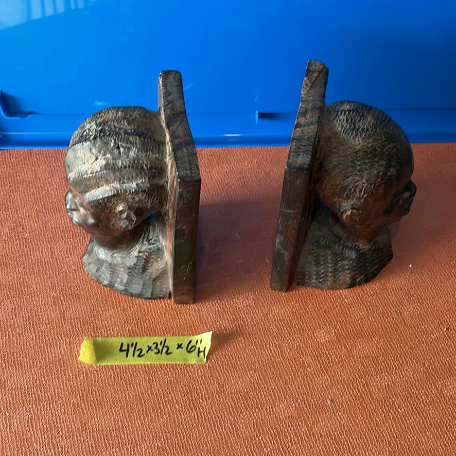 Pair Of African Tribal Wooden Bookends - image 2 of 7